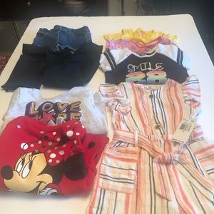 Toddler clothes bundle pants, tees, sweat shirts and romper size 2t